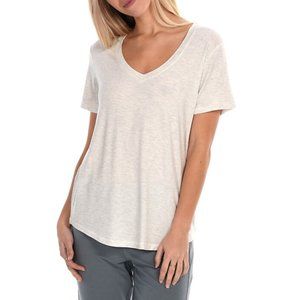 Paper Label Evelyn V-Neck Tee Cream Small